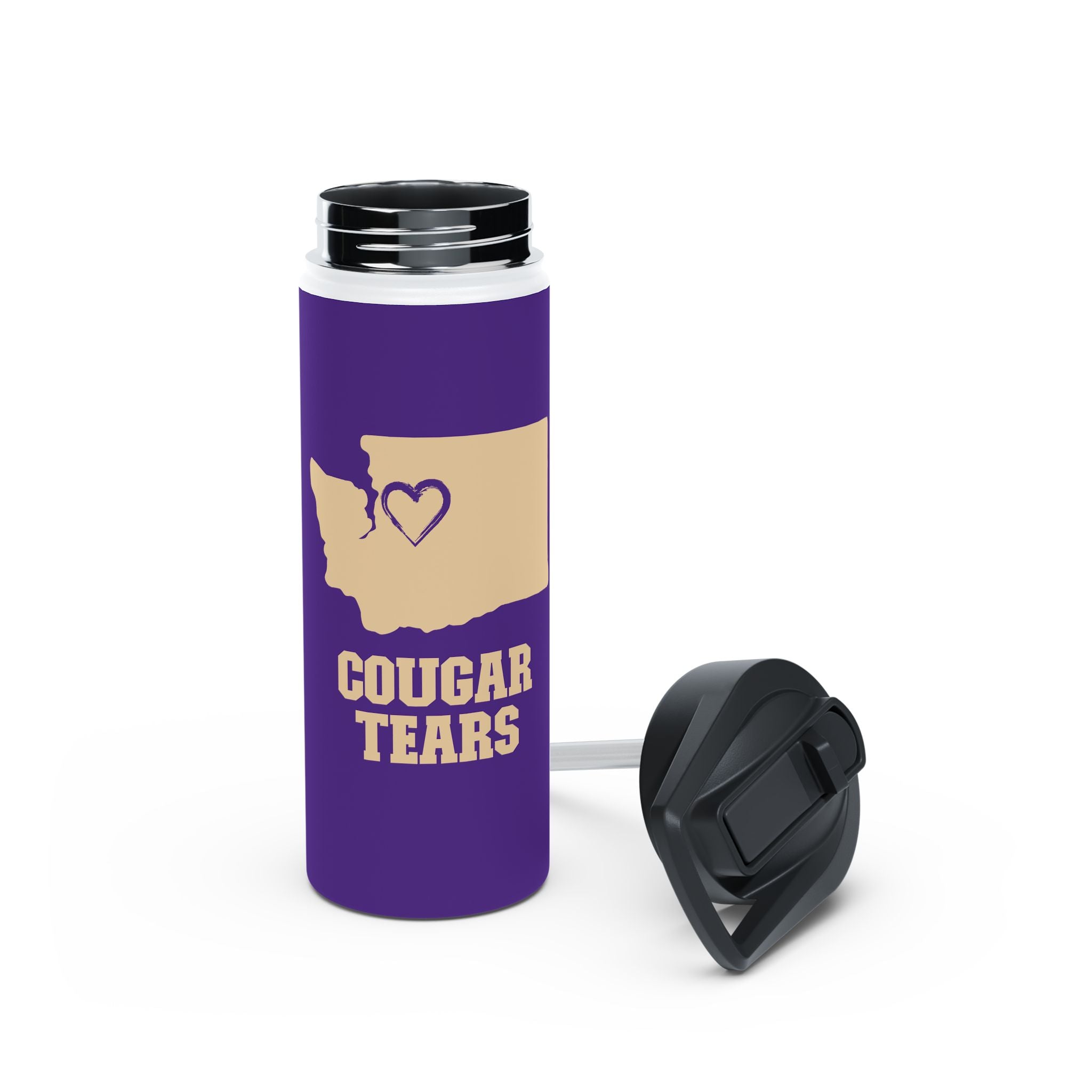 Cougar Tears - Purple Stainless Steel Water Bottle, Standard Lid