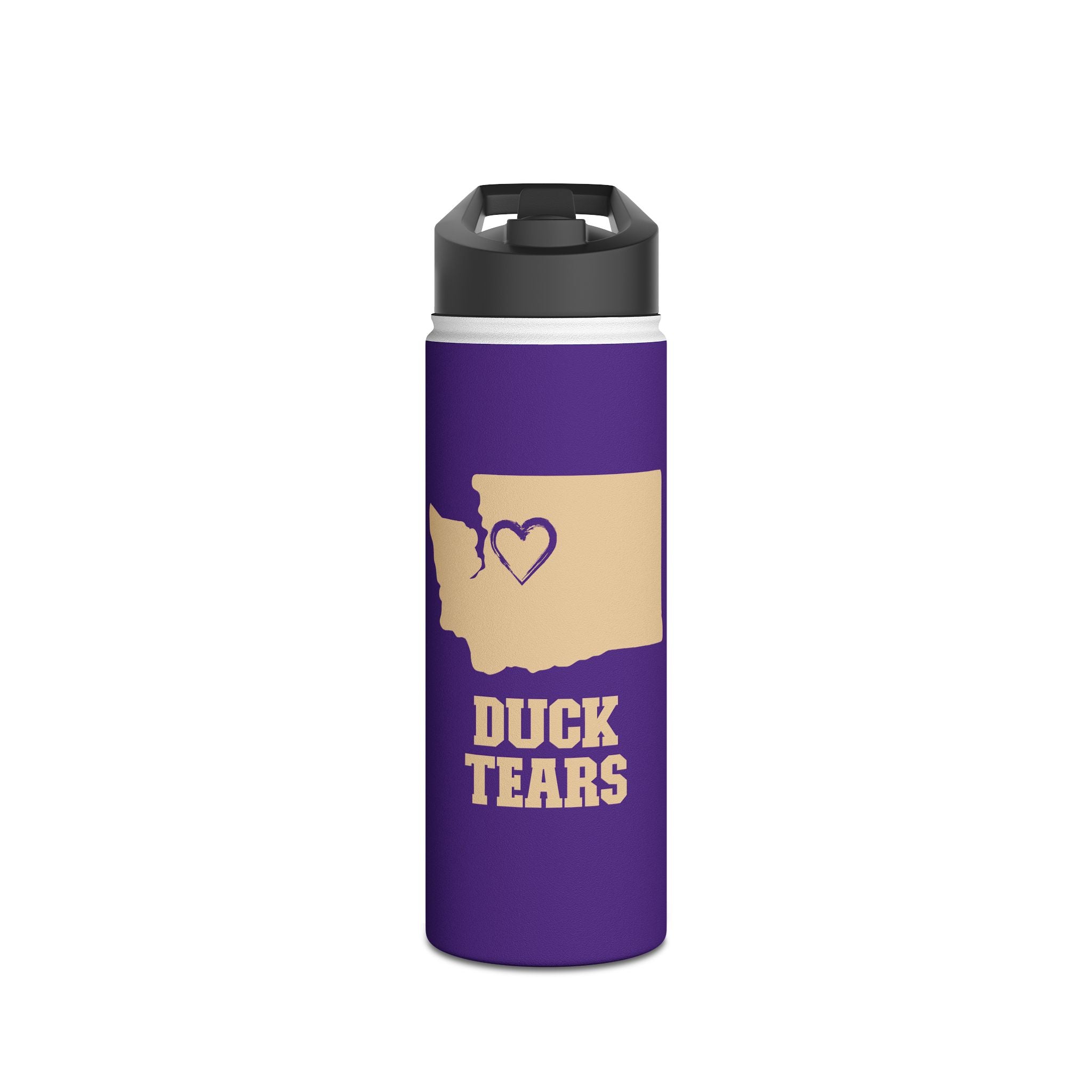 Duck Tears - Purple Stainless Steel Water Bottle, Standard Lid