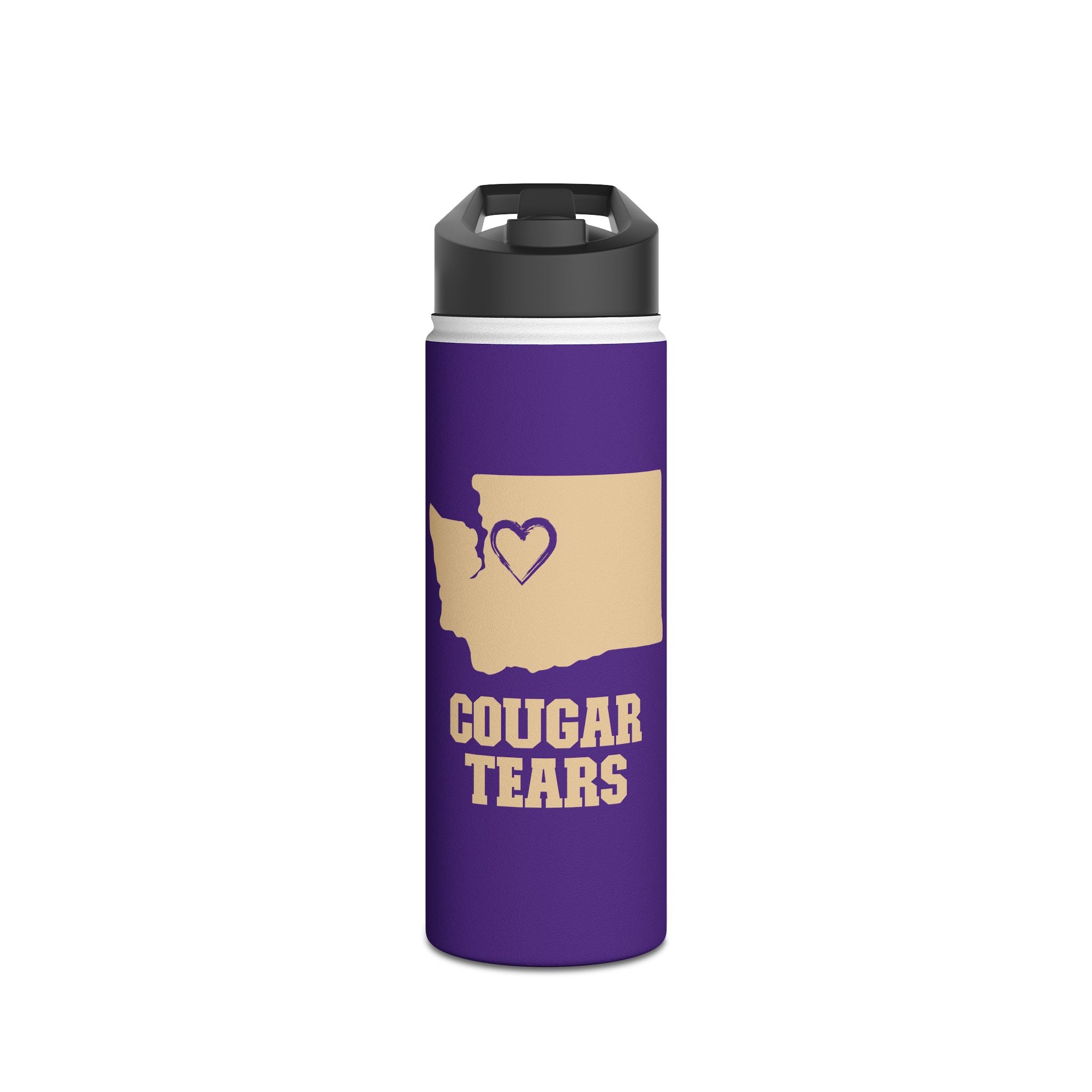 Cougar Tears - Purple Stainless Steel Water Bottle, Standard Lid