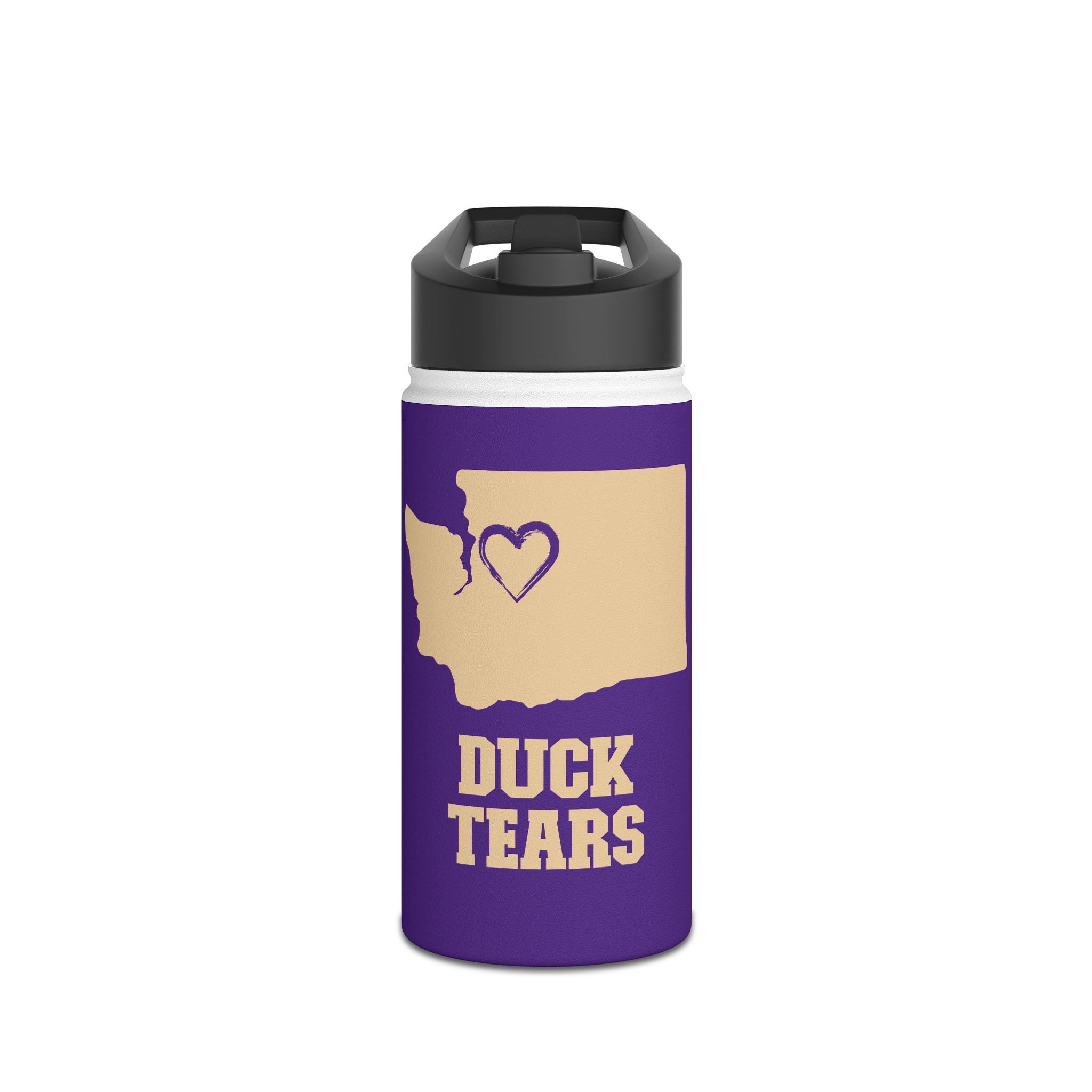 Duck Tears - Purple Stainless Steel Water Bottle, Standard Lid