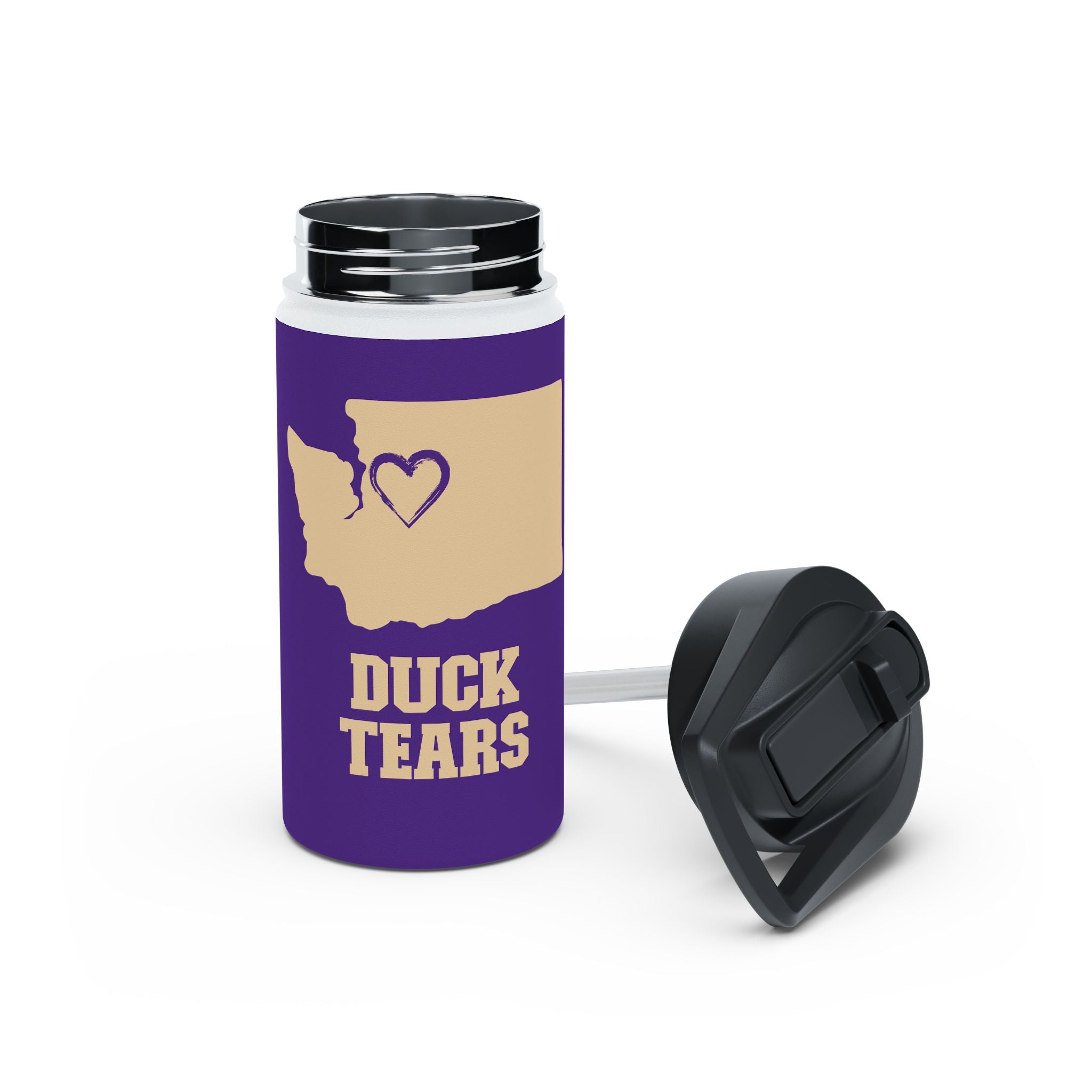 Duck Tears - Purple Stainless Steel Water Bottle, Standard Lid