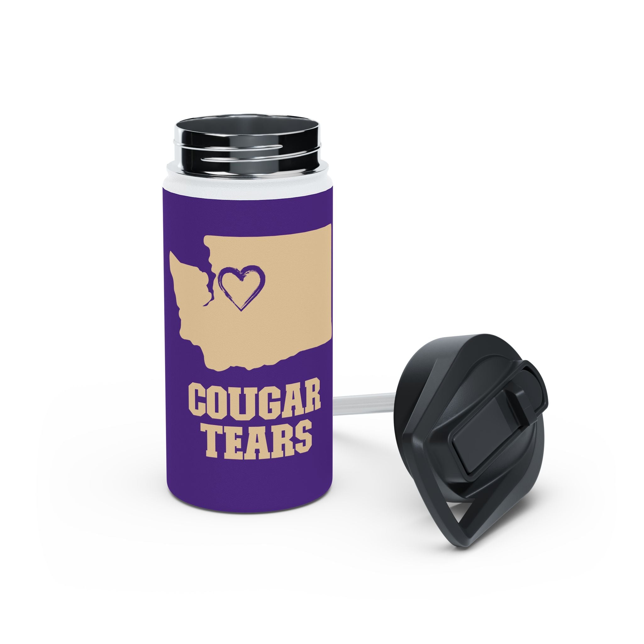 Cougar Tears - Purple Stainless Steel Water Bottle, Standard Lid